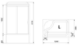 Душевая кабина Royal Bath BP левая стекло прозрачное 120x80см RB8120BP2-T-L